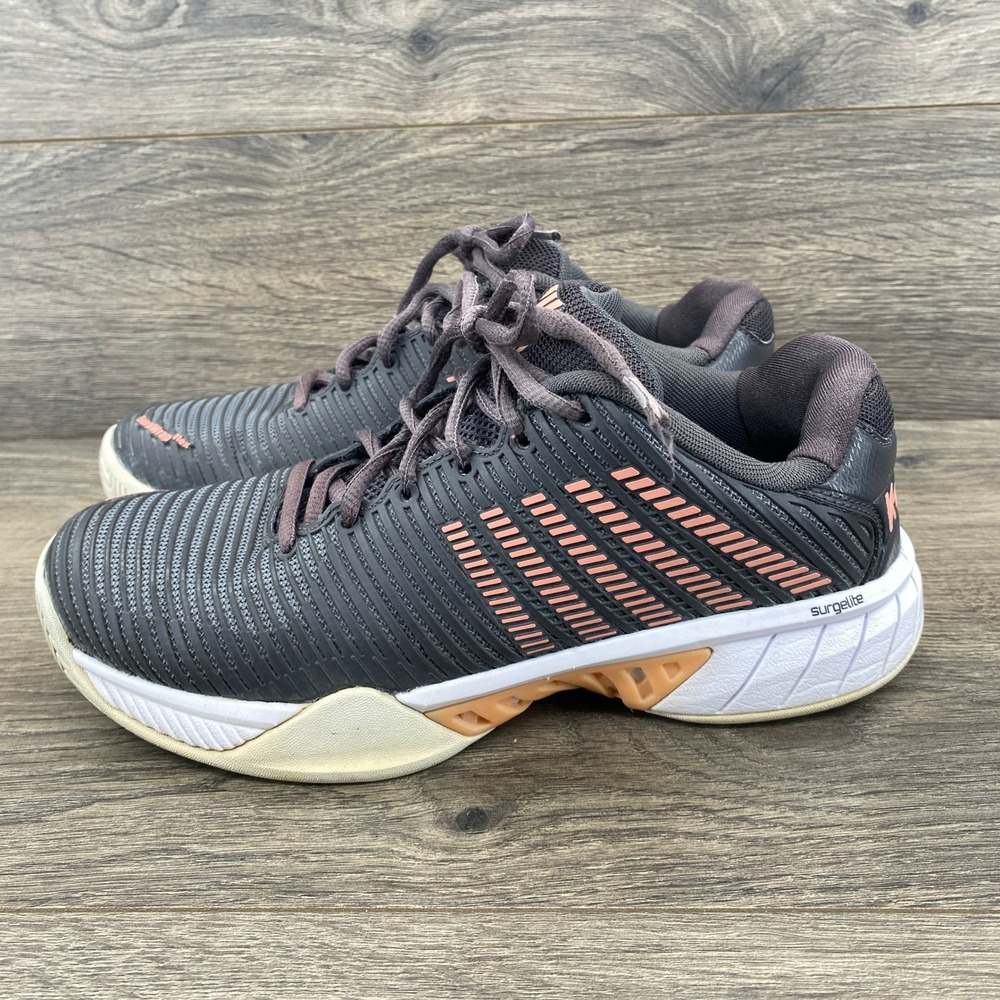 K-Swiss Hypercourt Express 2 Tennis Shoes Womens 8 Gray Peach 96613-009-M